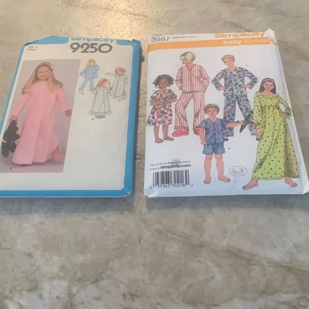 2 Simplicity Youth Pajama Patterns - Picture 1 of 5